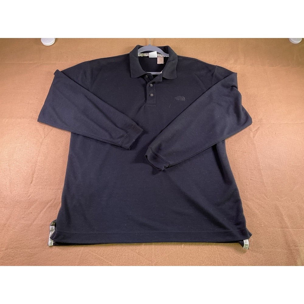 The North Face Mens Large Polo Shirt Black Tekware Is Technology Long Sleeve